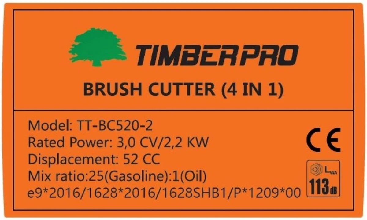 TIMBERPRO - Bosmaaier 2-in-1 - Benzine - Draad En Mes - 52 Cm³ - 3,0 PK. 5 TIMBERPRO - Bosmaaier 2-in-1 - Benzine - Draad En Mes - 52 Cm³ - 3,0 PK. - Afbeelding 5