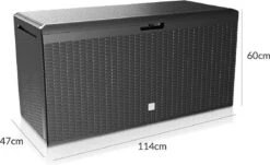 Prosperplast Opbergbox Met Deksel – Waterdicht Wielen 290 L -Antraciet -Tuin En Buiten 1200x732