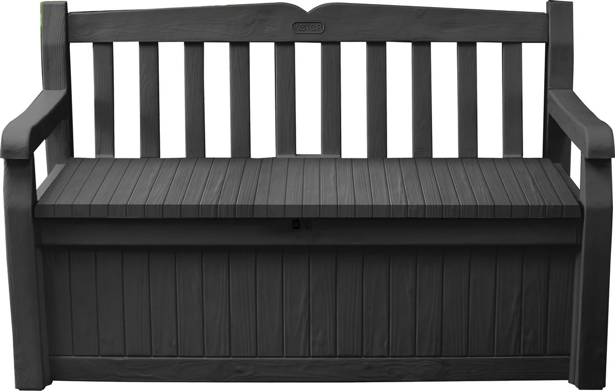 Keter Eden Garden Bench Opbergbank - 265L - 140x60x84cm - Zwart/Grijs 6 Keter Eden Garden Bench Opbergbank - 265L - 140x60x84cm - Zwart/Grijs - Afbeelding 6