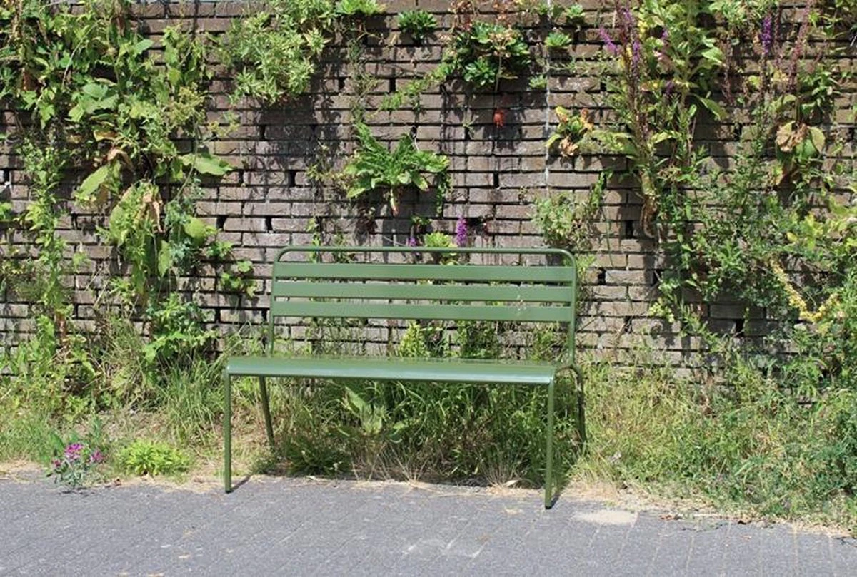 MaximaVida Metalen Tuinbank Max 120 Cm Olijfgroen 7 MaximaVida Metalen Tuinbank Max 120 Cm Olijfgroen - Afbeelding 7