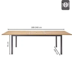 NATERIAL - Uitschuifbare Tuintafel ORIS - Uitschuifbare Tafel Voor 6 Tot 8 Personen - 180-240x100 Cm - Aluminium - Hout Eucalyptus 10 NATERIAL - Uitschuifbare Tuintafel ORIS - Uitschuifbare Tafel Voor 6 Tot 8 Personen - 180-240x100 Cm - Aluminium - Hout Eucalyptus -Tuin En Buiten 1200x958