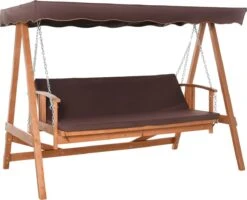 Outsunny Hollywoodschommel Hout Tuinschommel Schommelbank Ligfunctie 3 Personen 84A-185 -Tuin En Buiten 1200x972