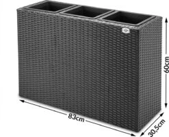 Casaria Staande Plantenbak – Met Waterafvoer 83x30,5x60cm - Zwart 11 Casaria Staande Plantenbak – Met Waterafvoer 83x30,5x60cm - Zwart -Tuin En Buiten 1200x976 1
