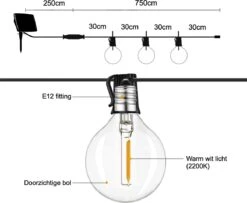 A Sunny Day Solar Lichtsnoer Buiten Inclusief 25 LED Lampen Voor Buiten - Lichtsnoer Op Zonne-energie - 25 LED Lampen - Solar Tuinverlichting - Lichtslinger - Prikkabel - Priklicht - Lichtsnoer -Tuin En Buiten 1200x984 1
