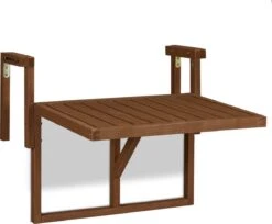 Relaxdays Balkontafel Inklapbaar - Klaptafel Balkon - Tafel Reling - Hangtafel Hout -Tuin En Buiten 1200x990