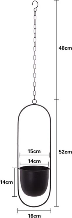 Be-Inspired® Hangende Bloempot Ovaal - Bloempot Binnen - Voor Hangplant – Plant Bloem Pot Met Opknoping – Plantenhanger - Plantenbak - Industrieel – Scandinavisch - Metaal - Zwart 12 Be-Inspired® Hangende Bloempot Ovaal - Bloempot Binnen - Voor Hangplant – Plant Bloem Pot Met Opknoping – Plantenhanger - Plantenbak - Industrieel – Scandinavisch - Metaal - Zwart -Tuin En Buiten 398x1200