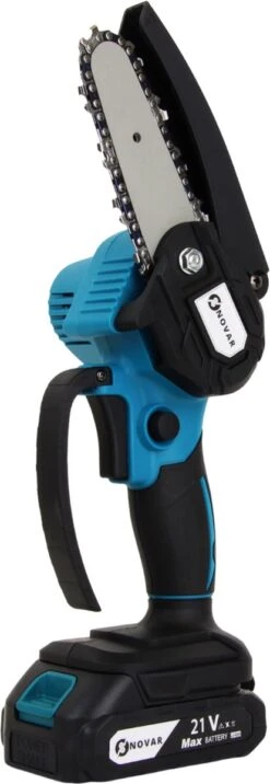 NovarGarden® Mini Kettingzaag NG1 - Met 2x Accu - Takkenzaag - Snoeizaag - Electrisch - Handzaag - Boomzaag - 21V -Tuin En Buiten 414x1200