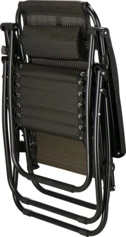Springos Tuinstoel | Ligstoel | Opvouwbaar | Verstelbaar | Ergonomische Hoofdsteun | Bruin / Zwart -Tuin En Buiten 641x1200