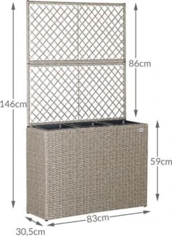 Casaria Polyrattan Bloembak – 3 Bakken Klimophek - Crème -Tuin En Buiten 876x1200 1