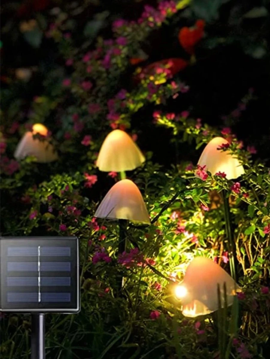 Cynergie - Tuinverlichting Op Zonneenergie - 20 X Led Lampen - Solar Lampjes Met Paddenstoelen - Kerstverlichting Buiten 2 Cynergie - Tuinverlichting Op Zonneenergie - 20 X Led Lampen - Solar Lampjes Met Paddenstoelen - Kerstverlichting Buiten - Afbeelding 2