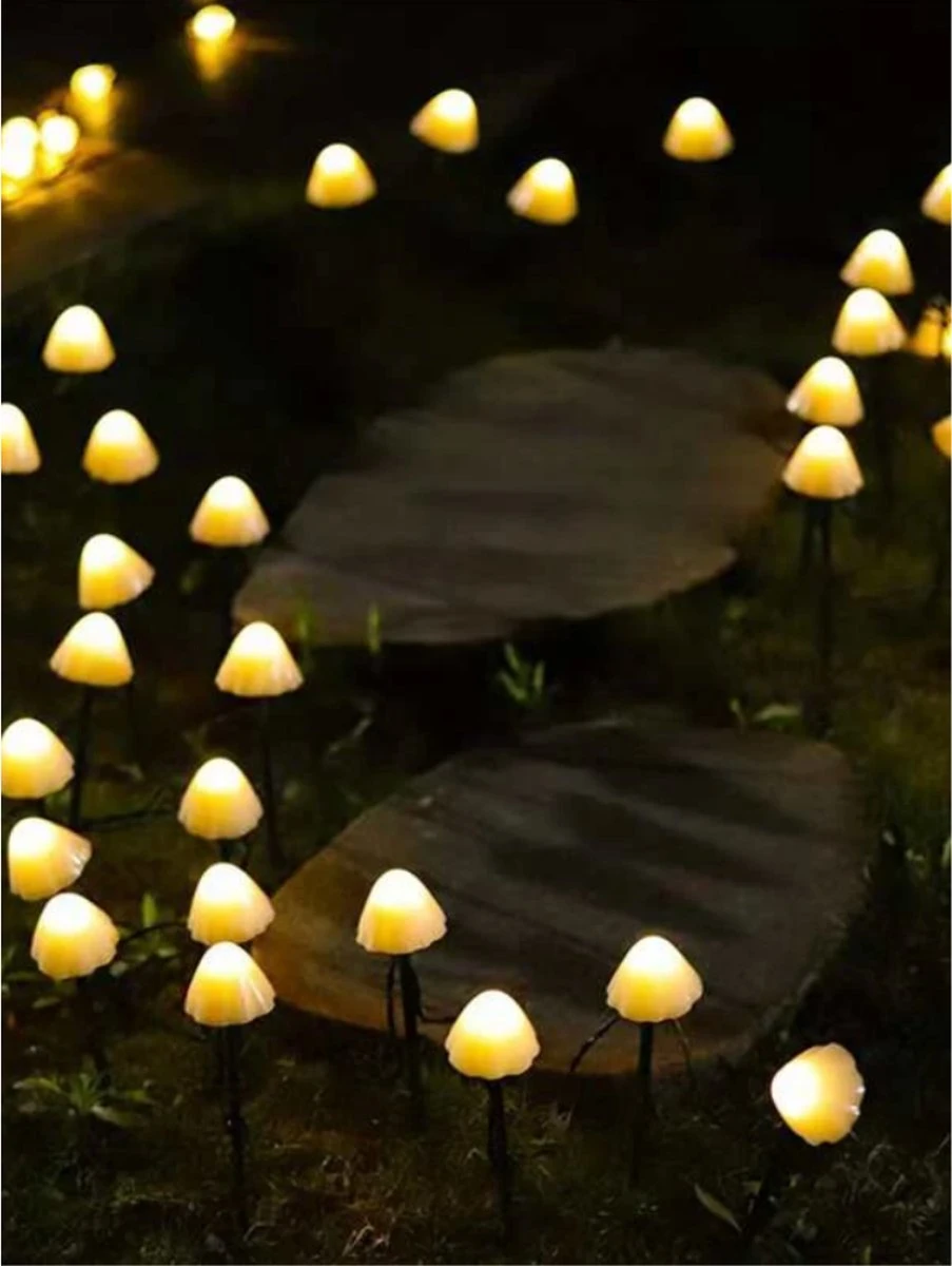 Cynergie - Tuinverlichting Op Zonneenergie - 20 X Led Lampen - Solar Lampjes Met Paddenstoelen - Kerstverlichting Buiten 4 Cynergie - Tuinverlichting Op Zonneenergie - 20 X Led Lampen - Solar Lampjes Met Paddenstoelen - Kerstverlichting Buiten - Afbeelding 4