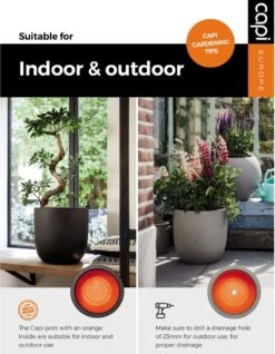 Capi Europe - Bloempot Bol Smooth NL - 35x34 - Zwart - Voor Binnen En Buiten - KBL932 -Tuin En Buiten 932x1200