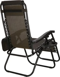 Springos Tuinstoel | Ligstoel | Opvouwbaar | Verstelbaar | Ergonomische Hoofdsteun | Bruin / Zwart -Tuin En Buiten 934x1200