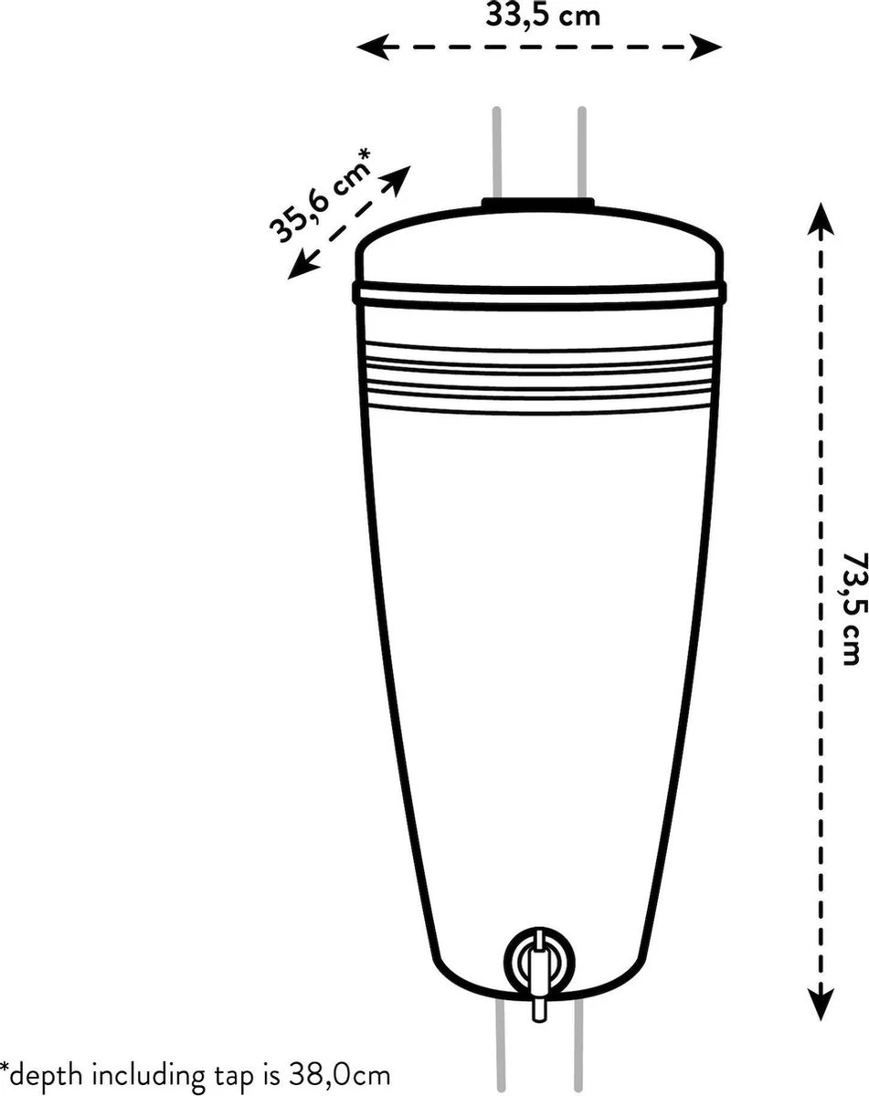 Elho Green Basics Rain Catcher 33 - Regenton Voor Balkonbuiten - Ø 33.5 X H 73.5 Cm - Grijs/Living Concrete 6 Elho Green Basics Rain Catcher 33 - Regenton Voor Balkonbuiten - Ø 33.5 X H 73.5 Cm - Grijs/Living Concrete - Afbeelding 6
